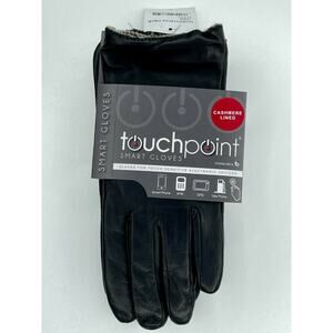 NWT Nordstrom Touch Screen Black Cashmere Lined Smart Gloves $78 Sz Extra Large